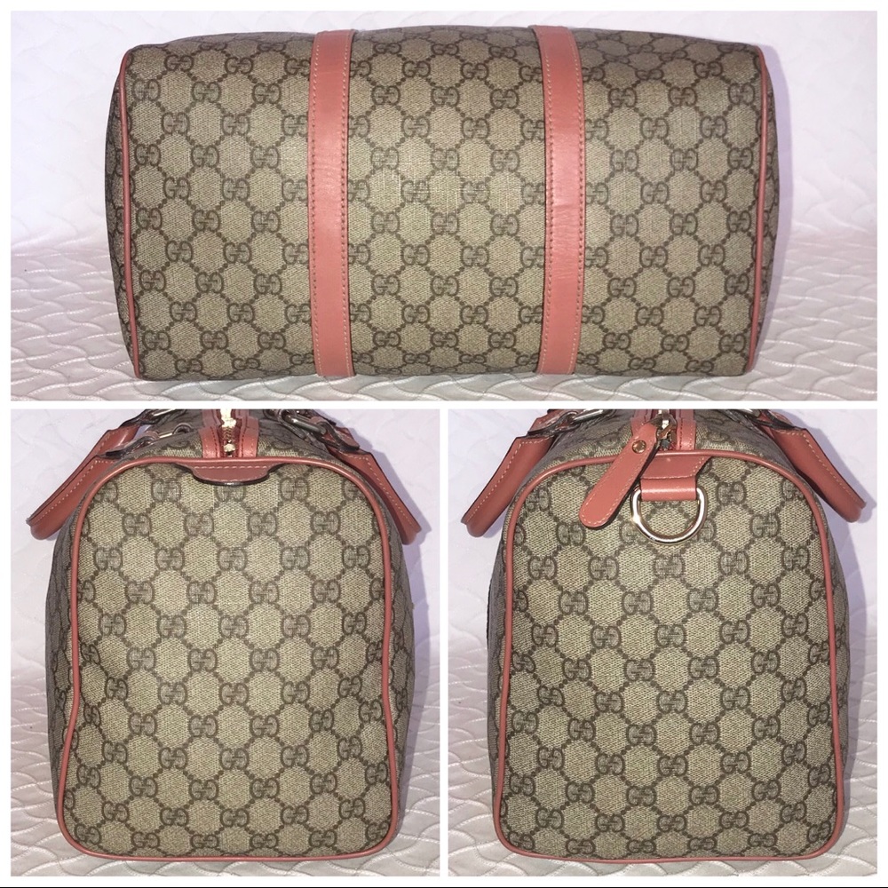🎭 SOLD 🎭 GUCCI GG Monogram Pink Trim Joy Boston - Picture 4 of 8